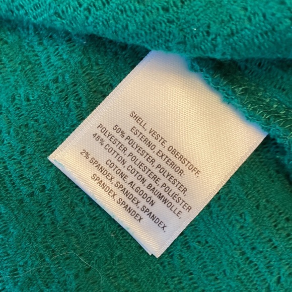 Anthropologie | Green Textured Off Shoulder Top blouse women’s Medium - Picture 6 of 10